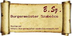 Burgermeister Szabolcs névjegykártya